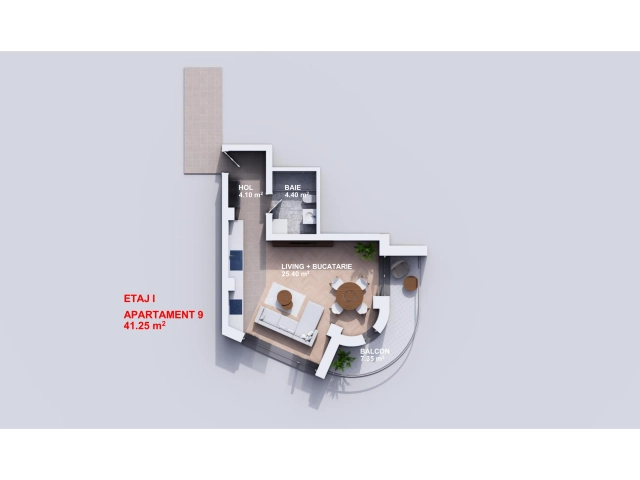 Apartament 1 camere - Visani